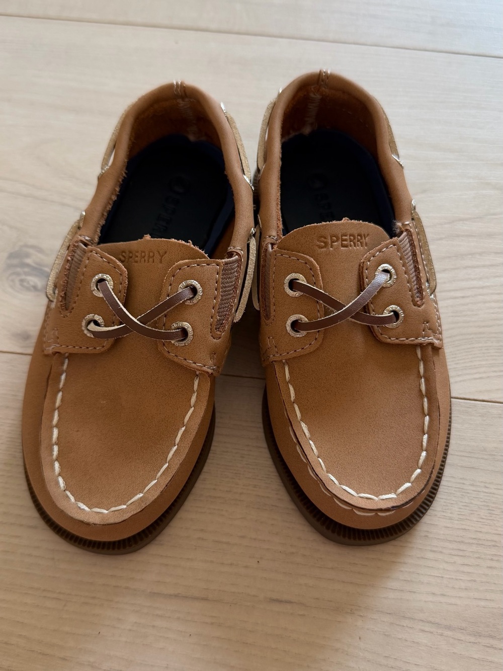 Sperry Kids Tan Leather Boat Shoes